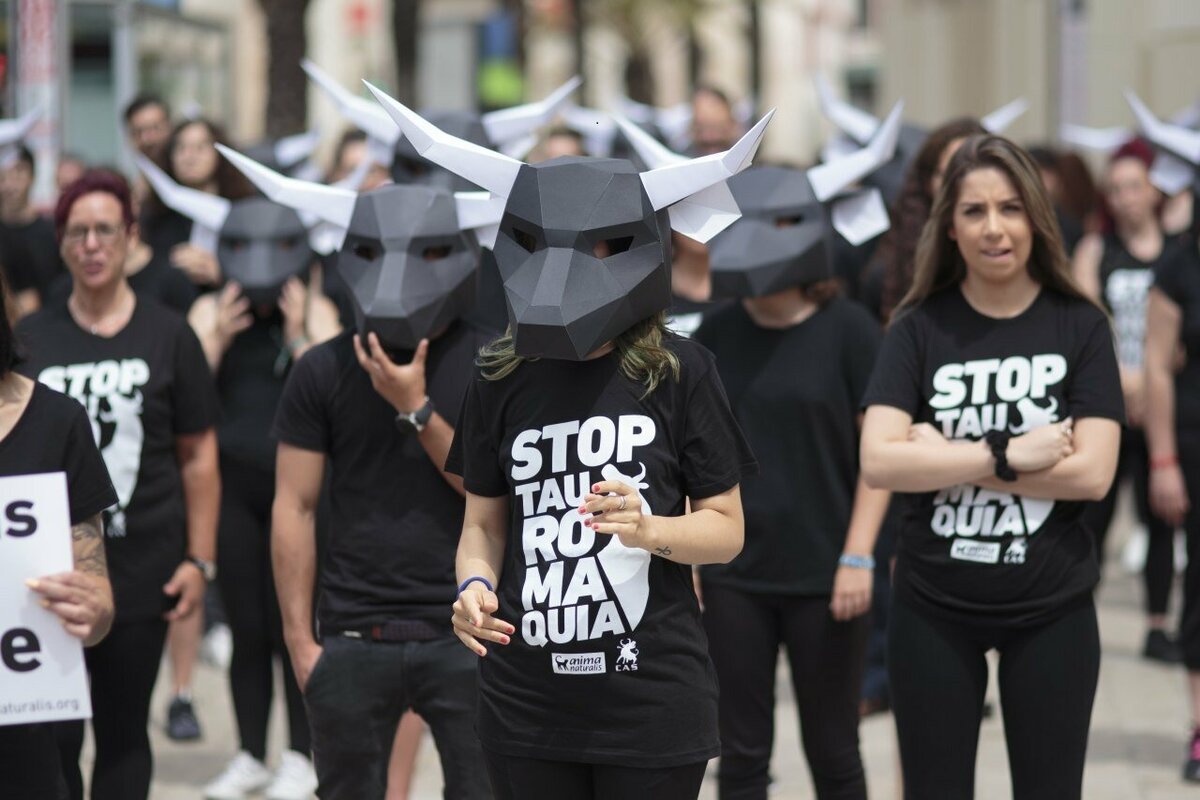 Protesta contra la muerte de toros en Alicante, España
